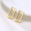 Minimalist Square Hoop Earrings for Women,Gold Color Stainless Steel Rectangle Ear Jewelry, Chic Simple Geometric Jewelry - Image 5