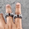 Vintage Gothic Flower Stainless Steel Mens Open Rings Punk Unique for Women Boyfriend Biker Jewelry Creativity Gift - Image 4