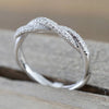 Twist Rings for Women Band White CZ Simple Stylish Accessories Party Daily Versatile Jewelry - Image 1