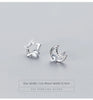 Modian Unique Design Moon And Stars Silver Stud Earrings for Women 925 Sterling Silver Clear CZ Earing Fine Jewelry Accessories