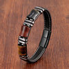 Tiger Eye Bead Bracelet with Stainless Steel Details in Multiple Colors - Image 17