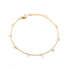 Stainless Steel Link Bracelet with Cubic Zirconia Charms in Gold-Tone or Silver-Tone - Image 8