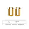 Stainless Steel Rose Gold Square Hoop Earrings for Women Simple Metal Plated Charm Jewelry Gift - Image 5