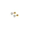Round Cubic Zirconia Stud Earrings with Simple Bead Setting - Image 7