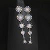 Fyuan Shine Snowflake Rhinestone Drop Earrings for Women Long Tassel Crystal Earrings Weddings Engagement Jewelry Gift - Image 2