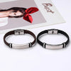 Bracelet Black Leather Bracelets Bangles Stainless Steel Bracelets For Women Men Jewelry - Image 4