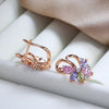 Rose Gold Color English Earrings for Women Colorful Zircon Accessories Ethnic Bride Daily Jewelry - Image 5