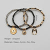 Three Set Bracelets For Women Black Glass Bead Gift Snake Evil Eye Charms Design Elastic Jewelry Party Accessories - Image 3