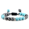 Hematite and Stone Bead Stretch Bracelet with 8 mm Beads in Multiple Colors - Image 7