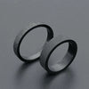 Simple 3mm 5mm Woman Men's Couple Black Titanium Ring Matte Finished Finger Ring Jewelry for Male Wedding Bands Gift - Image 1