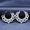 India Gypsy Tribal Ethnic Mandala Stainless Steel Earrings Women Gold Color Lotus Flower Hoop Earring Indian Jewelry - Image 10