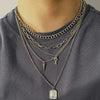 Salircon Punk Multilayer Chains Chunky Necklace Set Goth Spike Rivet Portrait Key Pendant Necklace Women Men Statement Jewelry - Image 7