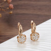 Circle Zircon Earrings Rose Gold Hollow Snowflake Inlay Zircon Wedding Women Earrings Hoops Golden Jewelry Earrings - Image 4
