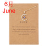 Personality Birthstone Moon Star Crystal Pendant Necklace for Women Clavicle Chain Choker Birthday Party Jewelry Gift - Image 24