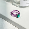 Simple Inlaid Colorful Zircon Resin Ring Women Sweet Cute Birthday Party Commemorative Jewelry Gift - Image 13