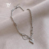 European and American Sweet Peach Heart Pendant Stainless Steel Choker Necklace For Women Korean Girl's Sexy Clavicle Chain - Image 1