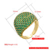 Wide Dome Pave CZ Statement Ring Gold Silver Plated Brass Multi-color Crystal Open Adjustable for Women Jewelry - Image 4