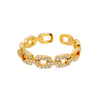 Classic Zircon Twist Chain Rings For Women Stainless Steel Elegant Couple Ring Wedding Jewelry Gift - Image 6