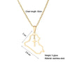 Stainless Steel Heart/Cross Republic Of Iraq Map Pendant Necklace Gold/Steel Color Iraqi Men Women Ethnic Jewelry Gift - Image 9