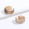 Colorful Rhinestone C-Shape Clip Earring without Piercing - Image 4