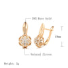 Circle Zircon Earrings Rose Gold Hollow Snowflake Inlay Zircon Wedding Women Earrings Hoops Golden Jewelry Earrings - Image 2
