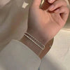 Silver Double Layer Bracelet Beads Simple Women Bracelet Jewelry Accessories - Image 2