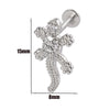 Surgical Steel Labret Stud with Cubic Zirconia Top for Lip Cartilage Helix and Conch 16G - Image 15