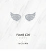 Modian Luxury Simple Full CZ Earring 925 Sterling Silver Angel Wings Stud Earrings For Girl Women Silver Fine Jewelry
