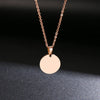 Stainless Steel Necklace Round Circle Pendant For Women Elegant Clavicle Rose Gol DNecklace Wedding Jewelry - Image 1