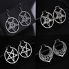 Stainless Steel Pentagram Hoop Earrings for Women Gothic Witchy Star Dangle Earrings Amulet Jewelry - Image 2