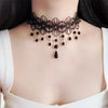 Gothic Chokers Black Beaded Flowers Sexy Lace Neck Choker Necklace Vintage Tassel Chain Women Steampunk Halloween Jewelry - Image 13