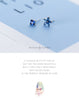 Modian Exquisite Luxury Blue Flower Plant Square Zircon Jewelry For Women Real 925 Sterling Silver Female Stud Earrings