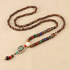 Vintage Handmade Necklace Nepal Buddhist Mala Wood Beads Pendant Necklace Ethnic Fish Horn Long Statement Men Women's Jewelry - Image 24