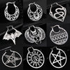 Stainless Steel Pentagram Hoop Earrings for Women Gothic Witchy Star Dangle Earrings Amulet Jewelry - Image 3