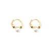 Anenjery Imitation Pearl Hoop Earrings for Women Round Wedding Party Ear Jewelry - Image 6