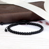 Black Bead Bracelet with 4 mm 6 mm or 8 mm Beads and Adjustable Fit - Image 4