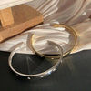 Silver Smooth Cuff Bangles for Women Men Shine Zirconia Star Open Bracelet Wedding Jewelry Pulseiras De - Image 3