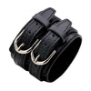 Leather Wide Cuff Bangles Punk Vintage Three Layers Wide Black Brown Men Jewelry Bracelets - Image 26