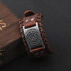 Charm Wide Leather Bracelet Men Punk Braided Rope Alloy Cuff Bangle Male Wristband Viking Bracelet Mens Jewelry with wood box - Image 2