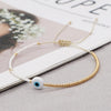 Evil Eye Bracelet Miyuki Dainty Tiny Beaded Simple Bracelets for Women Jewelry Gold White Color Adjustable Rope - Image 1