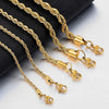 Stainless Steel Rope Chain Necklace in Gold-Tone with Multiple Lengths - Image 8