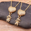 Family Pendant Necklace with Child Figure Combinations and Stone Accents - Image 6