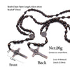 Qigo Rosary Necklace Vintage Jesus Cross Catholic Brown Wood Beads Prayer Religious Jewelry For Men Women - Image 4