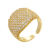 Wide Dome Pave CZ Statement Ring Gold Silver Plated Brass Multi-color Crystal Open Adjustable for Women Jewelry - Image 17