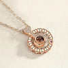 Romantic Love Memory Wedding Rose Gold&Silver Color 100 Languages I You Projection Pendant Necklace Gifts - Image 14