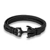 Navy Style Men Anchor Bracelet Woven Multilayer Leather Bracelets For Women Black Stainless Steel Sport Buckle - Image 2