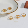 Stainless Steel Gold Plated Engraving Wildflower Tea Leaf Lavender Sunflower Signet Rings For Women - Image 14