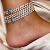 Chunky Metal Chain Anklet For Women Men Rhinestone Gold Silver Color Cuban Foot Bracelet Punk Hip Hop Rock Jewelry - Image 2