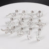 Surgical Steel Labret Stud with Cubic Zirconia Top for Lip Cartilage Helix and Conch 16G - Image 26