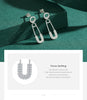 Modian 925 Sterling Silver Earring For Women Girls Dazzling Swing Pin Clear CZ Stud Earrings Trendy Brooch Wedding Fine Jewelry